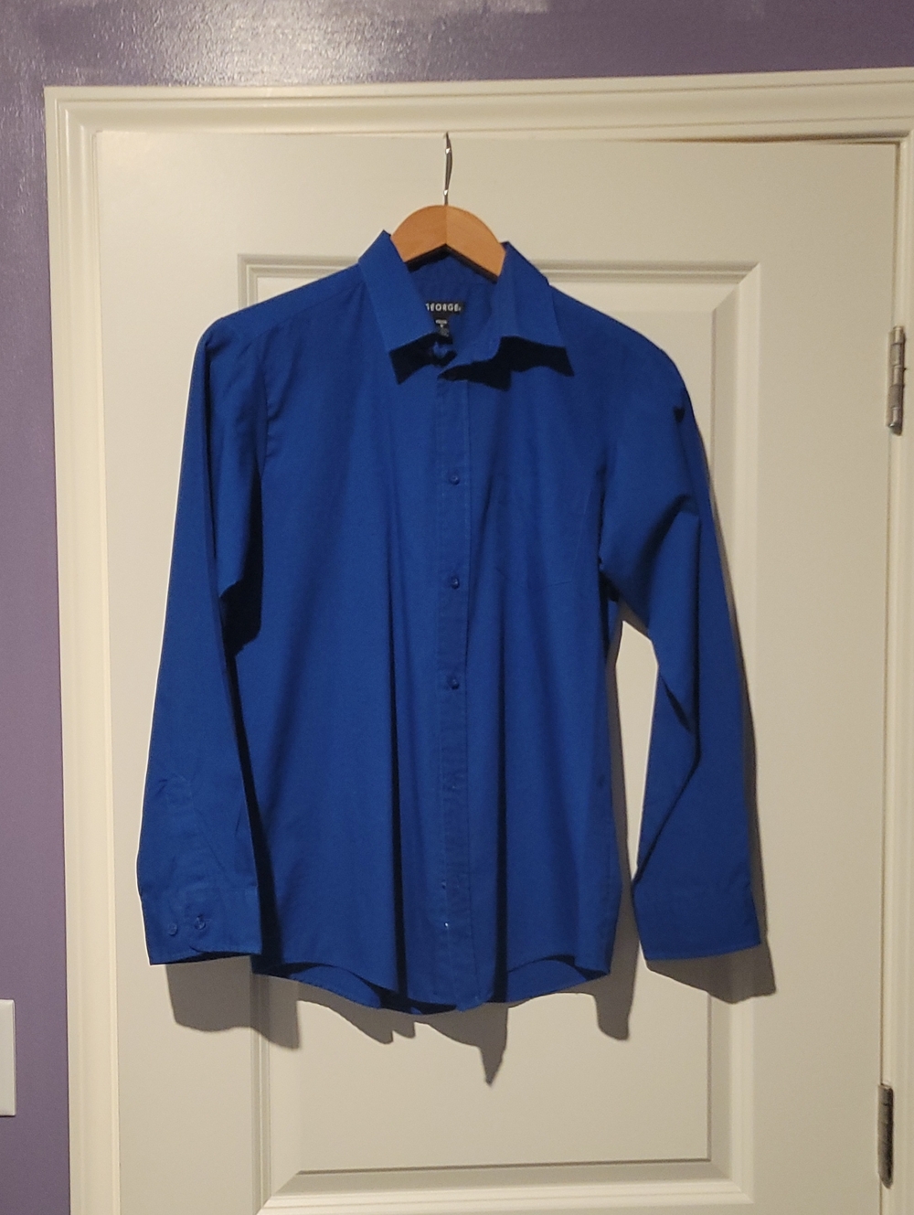 George Men's Button-Front Dress Shirt - Cobalt Blue